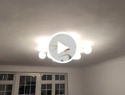 Customer video review of 12-Light Opal Glass Sputnik Semi Flush Chandelier
