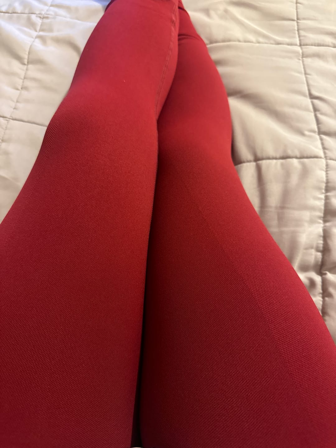 Customer photo review of Cherry Red Shaping Scrunch Butt Leggings