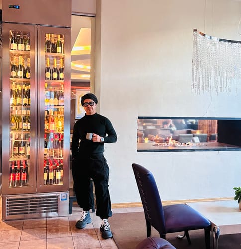 Customer photo review of Vintage Buckle Trim Waffle Casual Harem Pants