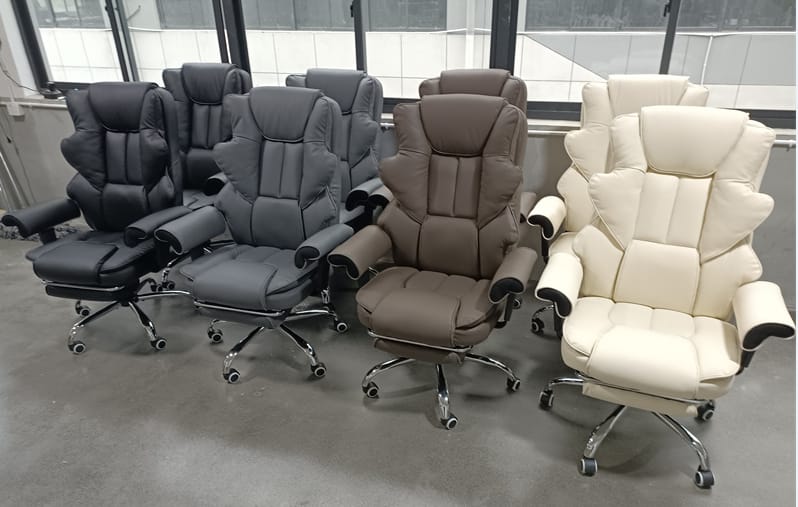 Customer photo review of Homrest 6-Point Massage Heat Ergonomic Reclining Office Chair with Footrest Brown