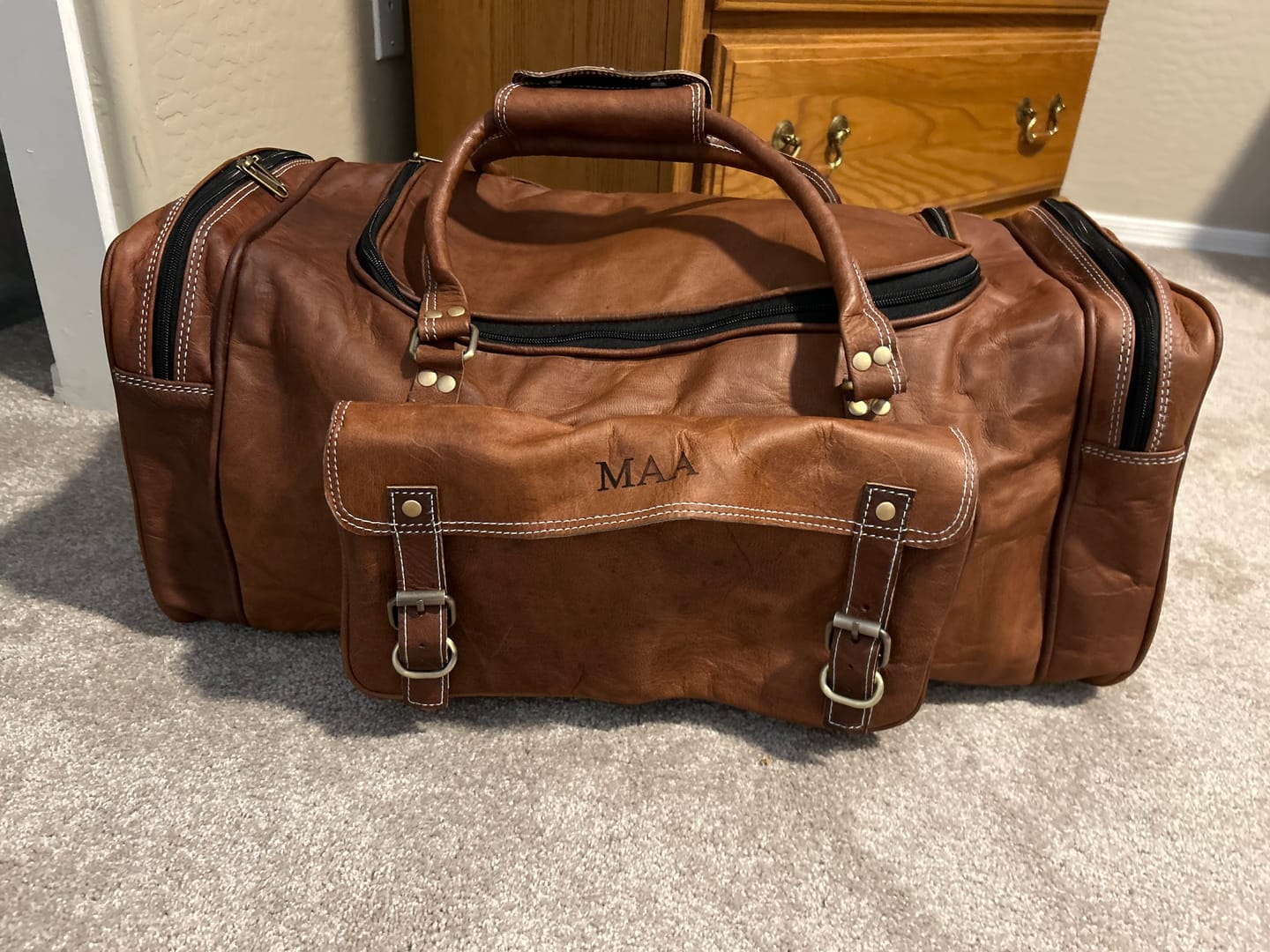 Customer photo review of Traveler Weekender Duffle Bag + FREE Toiletry Bag