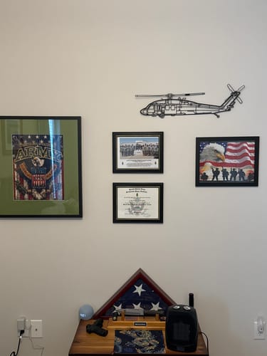 Customer photo review of UH-60 Black Hawk Metal Aircraft Wall Art - NCP0146