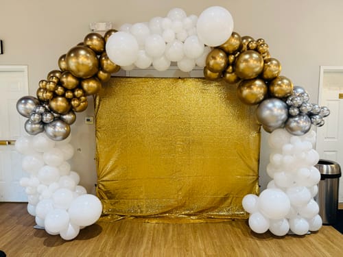 Customer photo review of 10x8 Ft Aluminum Balloon Arch Frame Wedding Arch Stand