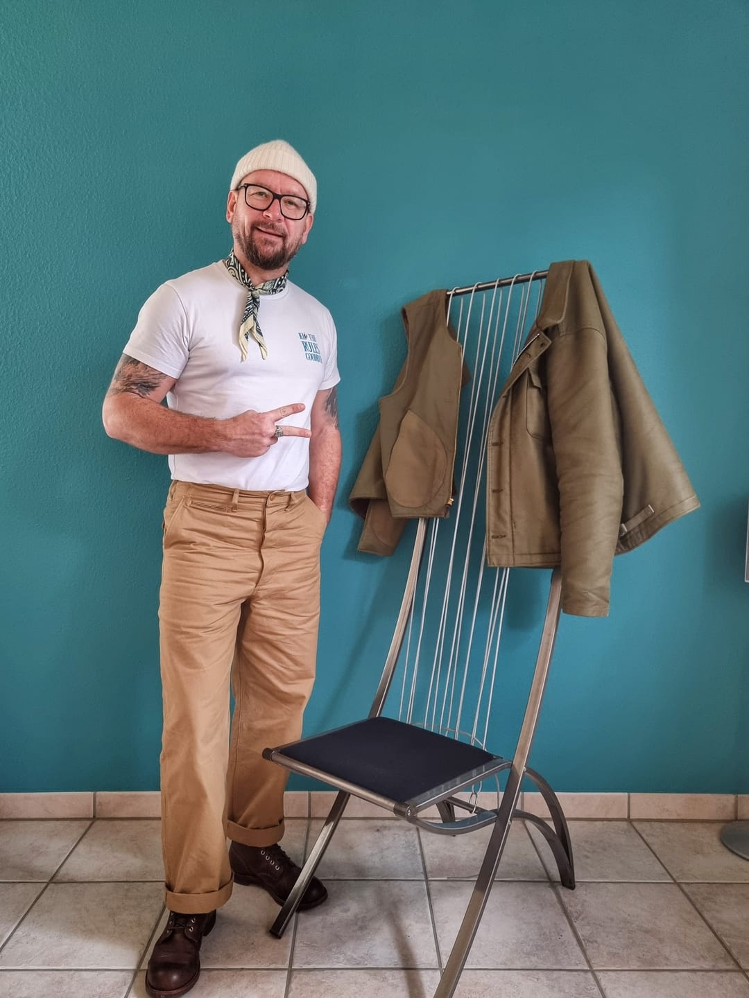 Customer photo review of 1944 USMC Officer Trousers - Khaki