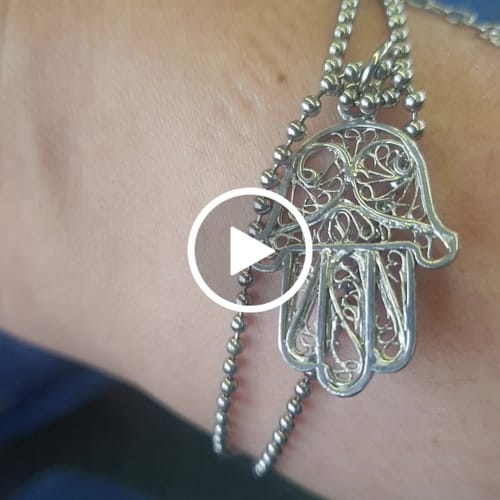 Customer video review of Hamsa Hand Necklace in Sterling Silver