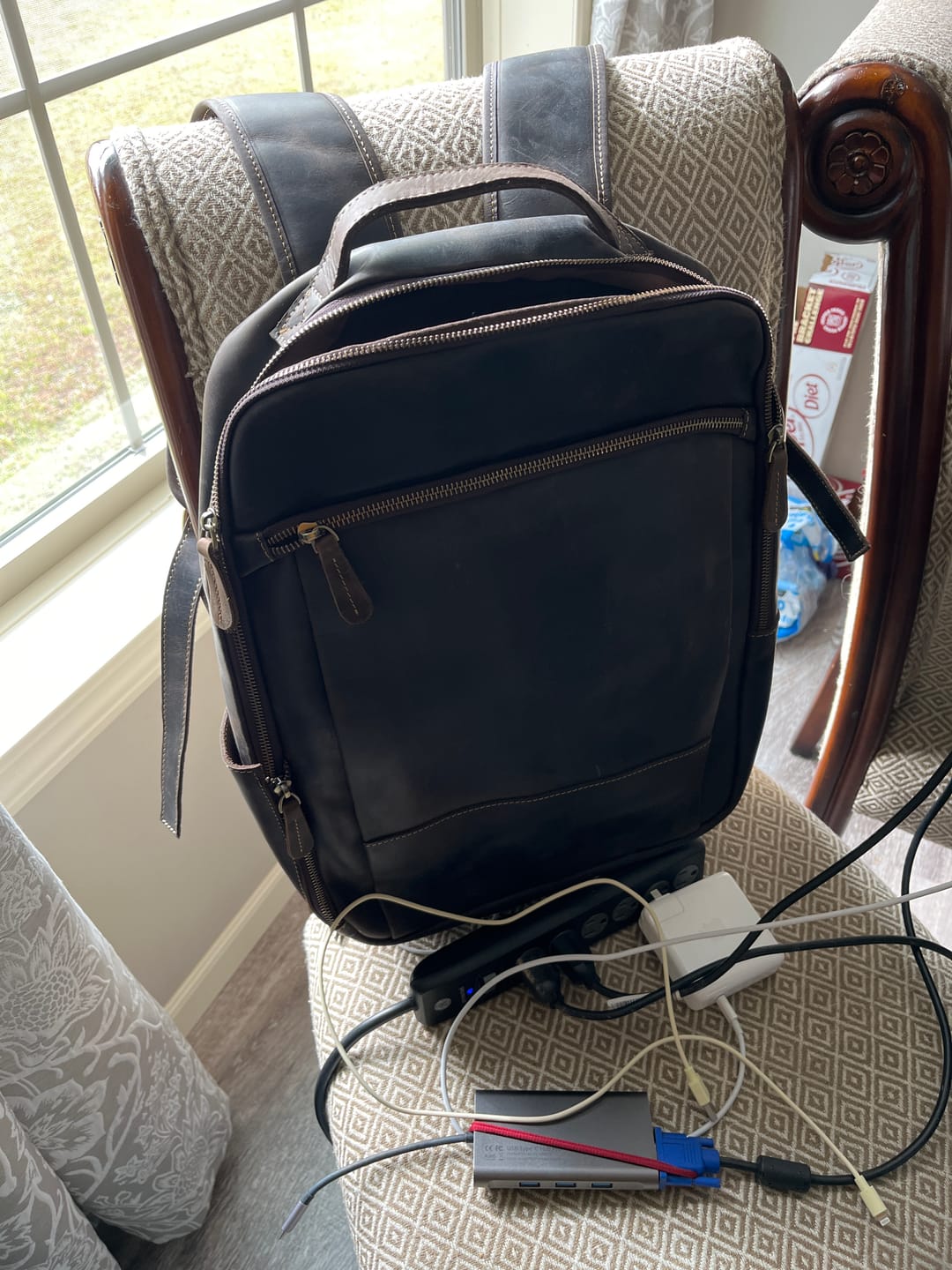 Customer photo review of Vintage Valor Leather Laptop Backpack