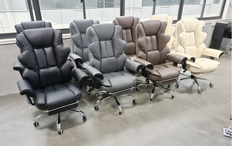 Customer photo review of Homrest 6-Point Massage Heat Ergonomic Reclining Office Chair with Footrest Gray