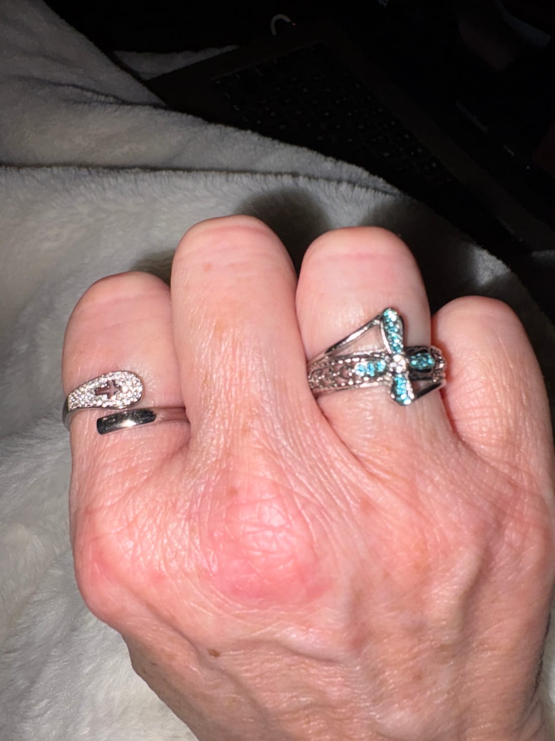 Customer photo review of (GIFTING OFFER) "FAITH" Handmade Christian Family Ring in Zircon & 925 Sterling Silver