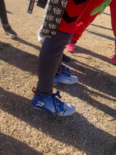 Customer photo review of Sonic the Hedgehog Football Cleats - Quantum Speed by Phenom Elite
