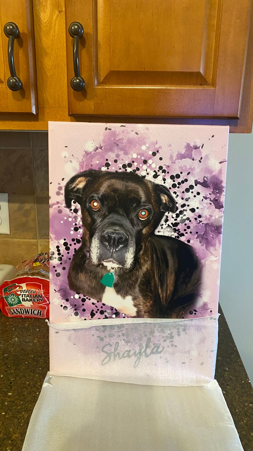 Customer photo review of Personalized Pet Art - Canvas