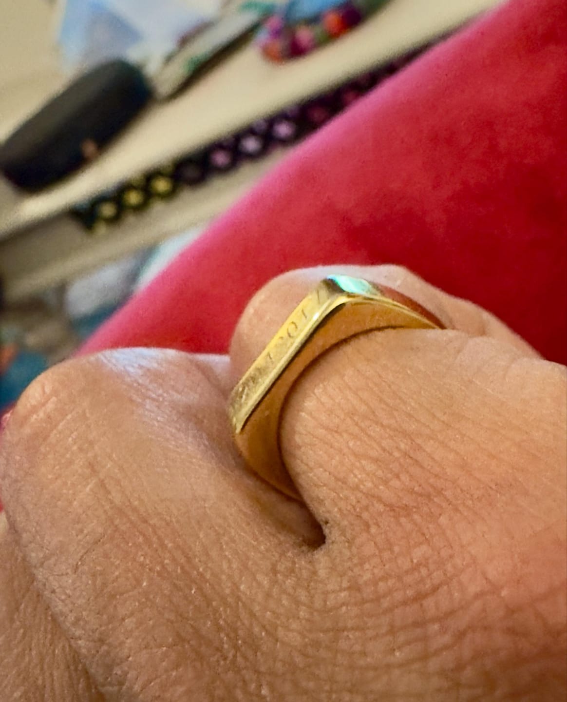 Customer photo review of Personalised Gold Signet Ring