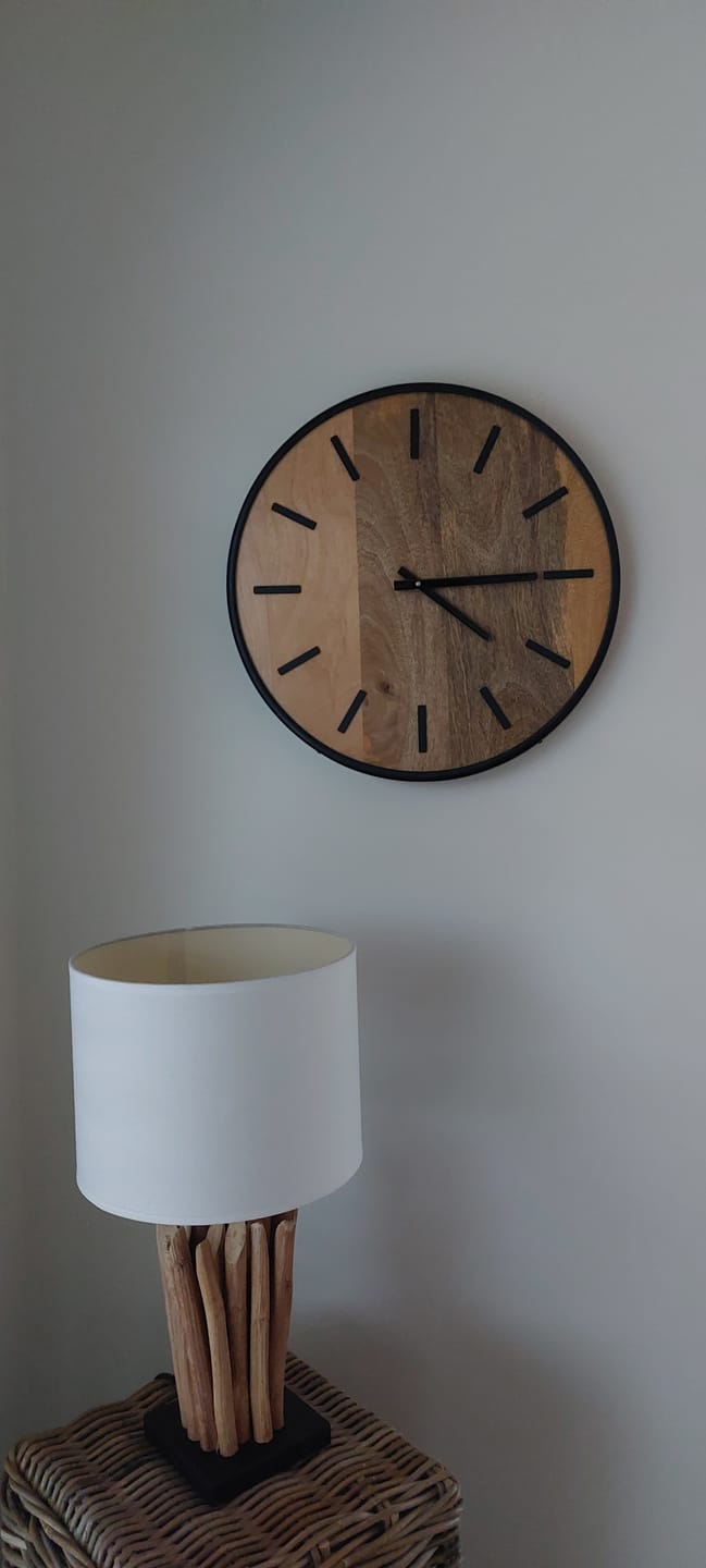 Customer photo review of Klok Wandklok industrieel | Mangohout Staal | ø 50cm / ø 41cm