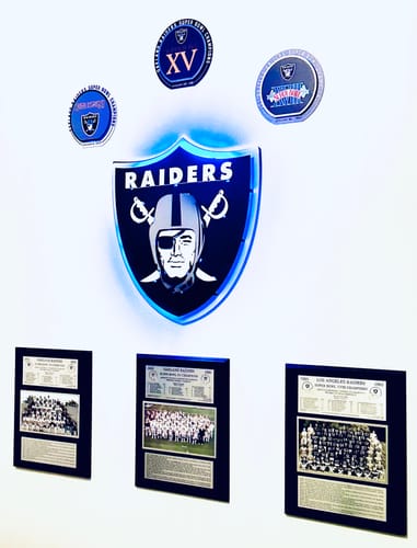 Customer photo review of Las Vegas Raiders Super Bowl XI "Double Play" On the Shelf or on the Wall Art