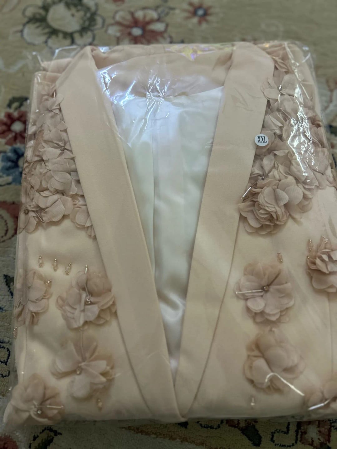 Customer photo review of Beaded Floral Maxi Dress With Exquisite Appliques And Long Sleeve — Multicolor | KIMLUD