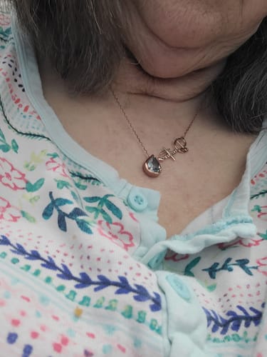 Customer photo review of Birthstone Name Necklace