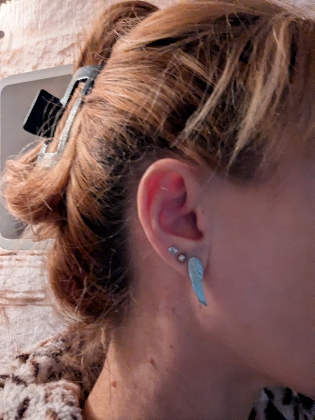Customer photo review of Engel Flügel Ohrklemme in 925 Silber