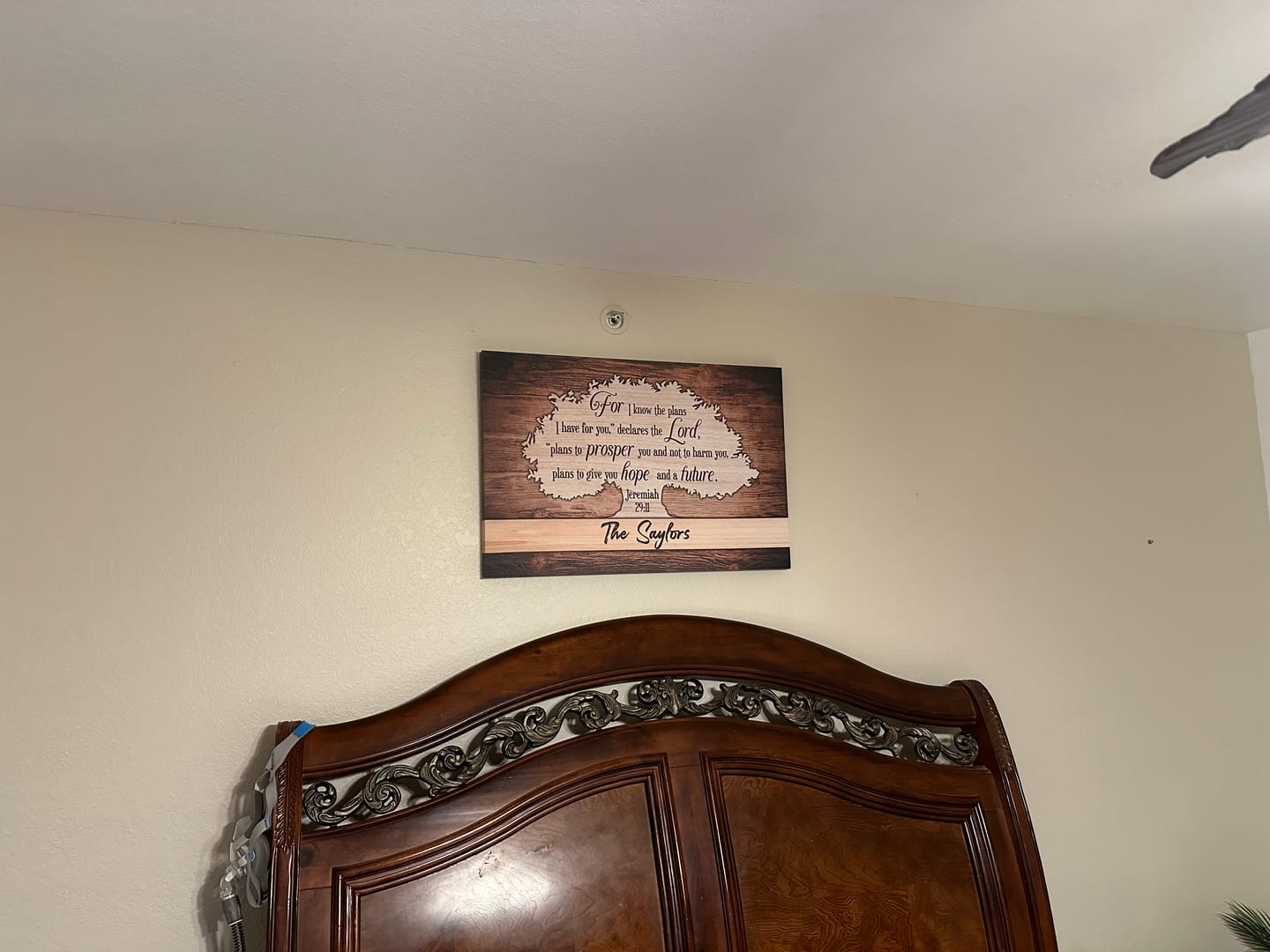 Customer photo review of For I Know The Plans I Have For You Jeremiah 29:11 Wall Art Canvas With Personalized Name