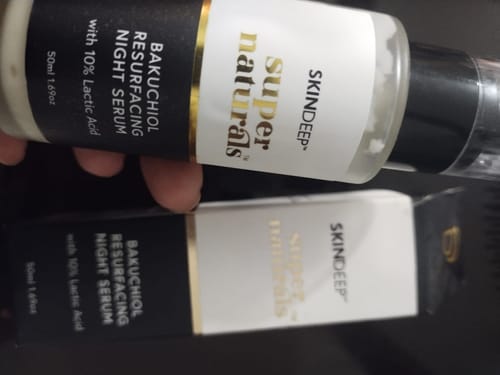 Customer photo review of BAKUCHIOL RESURFACING NIGHT SERUM - with 10% Lactic Acid