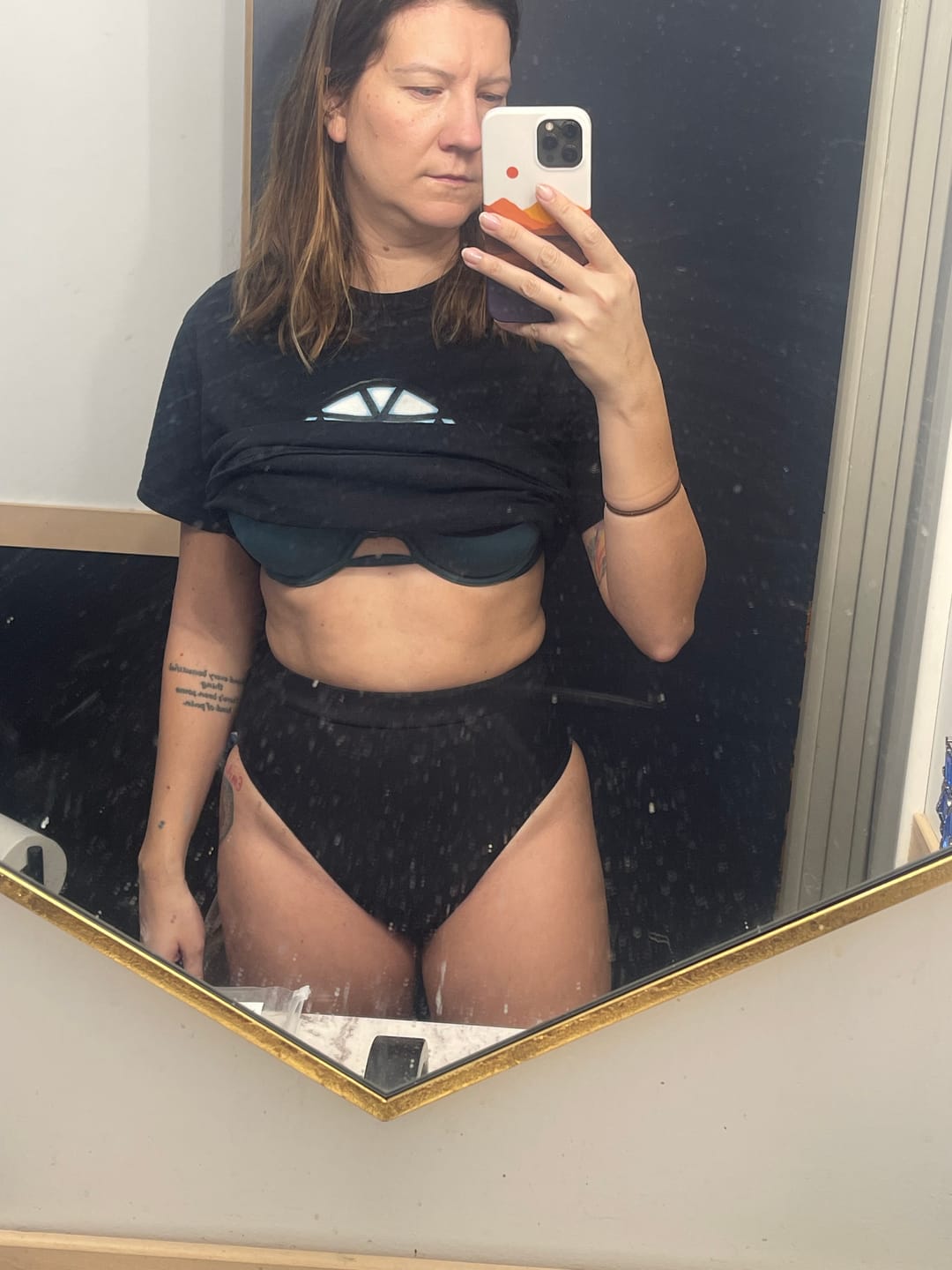Customer photo review of MOLLY Black Full Coverage High Rise Bikini Bottom