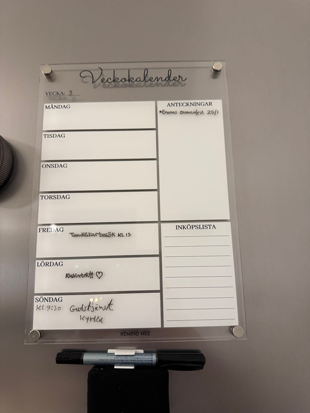 Customer photo review of Kylskåpskalender vecka #2