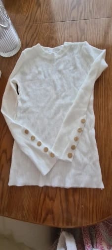 Customer photo review of Thick Knit Sweater O-Neck Casual Soft — Khaki | KIMLUD