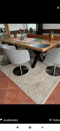 Customer photo review of X-Tischbeine 80x80mm - Industrial Design | Tischgestell aus Stahl