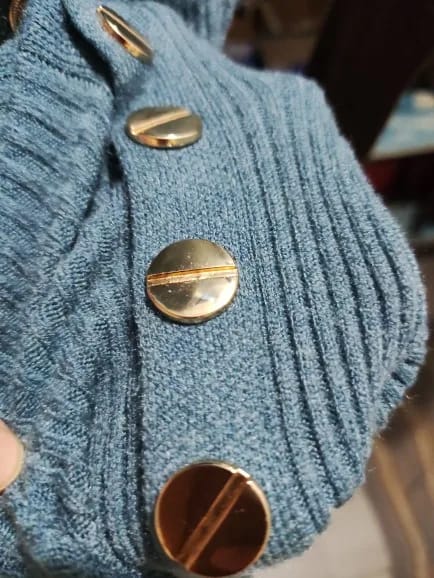 Customer photo review of Thick Knit Sweater O-Neck Casual Soft — Khaki | KIMLUD