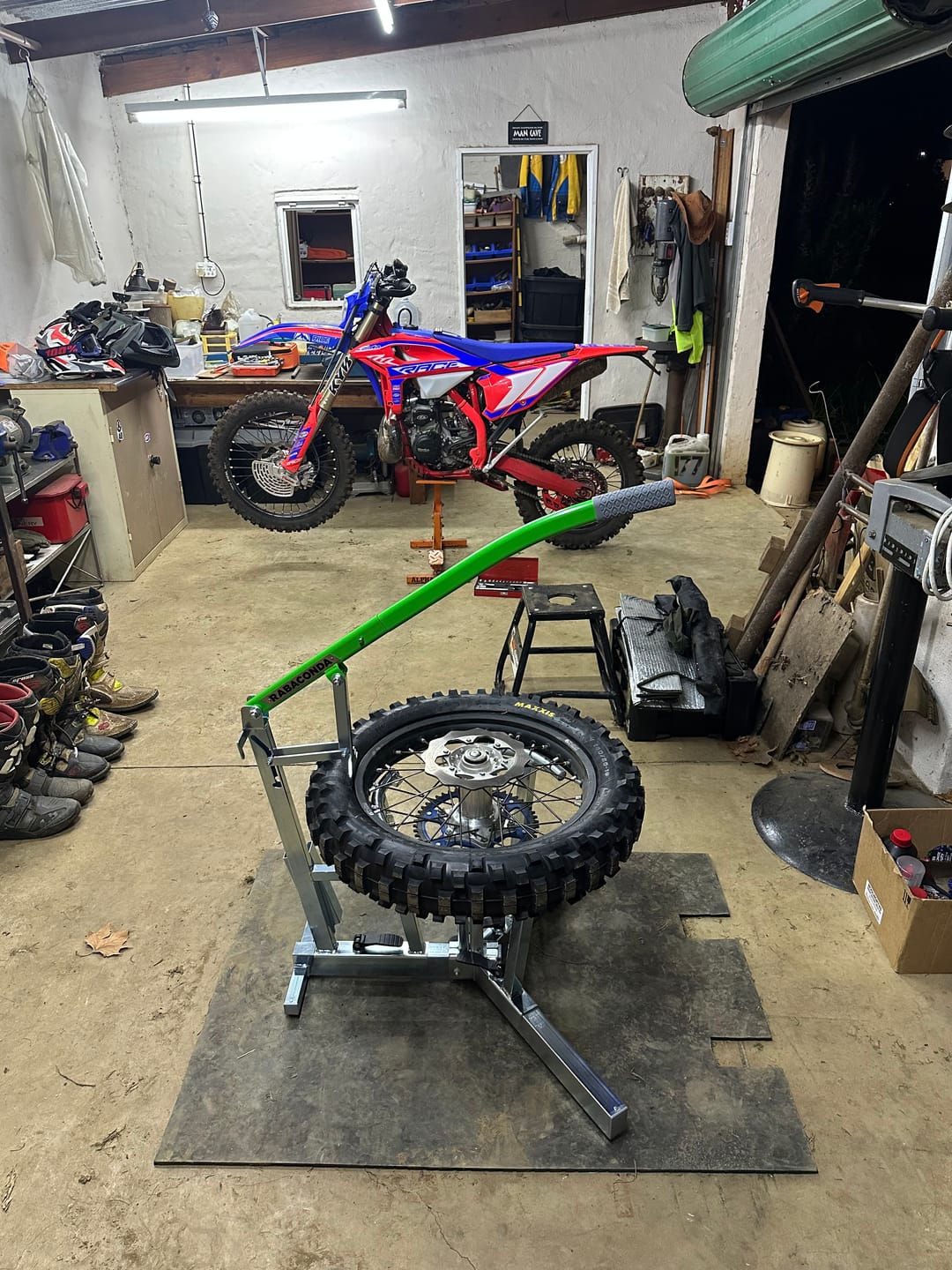 Customer photo review of Rabaconda Dirt Bike Tire Changer