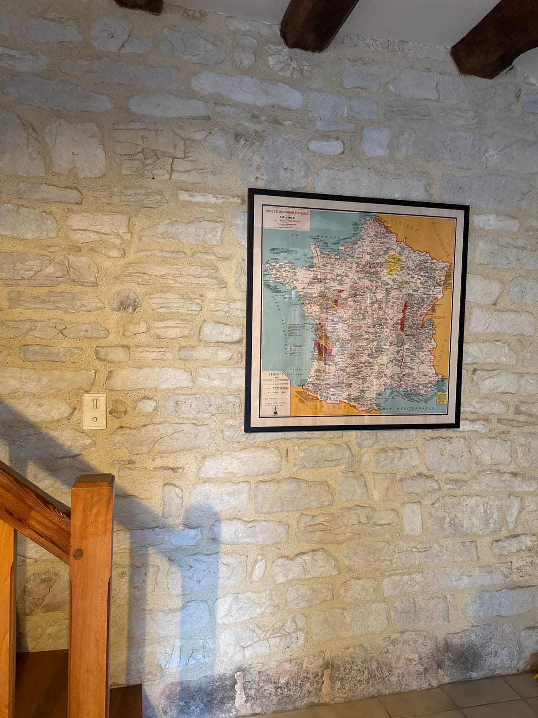 Customer photo review of Old Gastronomic Map of France in 1932 by Alain Bourguignon - French Food, Michelin, Champagne, Bordeaux, Butter, Cheese, etc.
