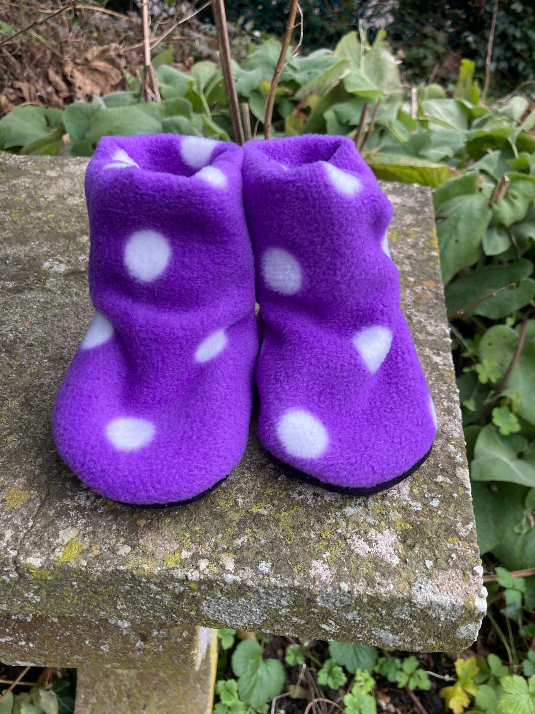 Customer photo review of White Polka Dot Anti Pill Polar Fleece Fabric