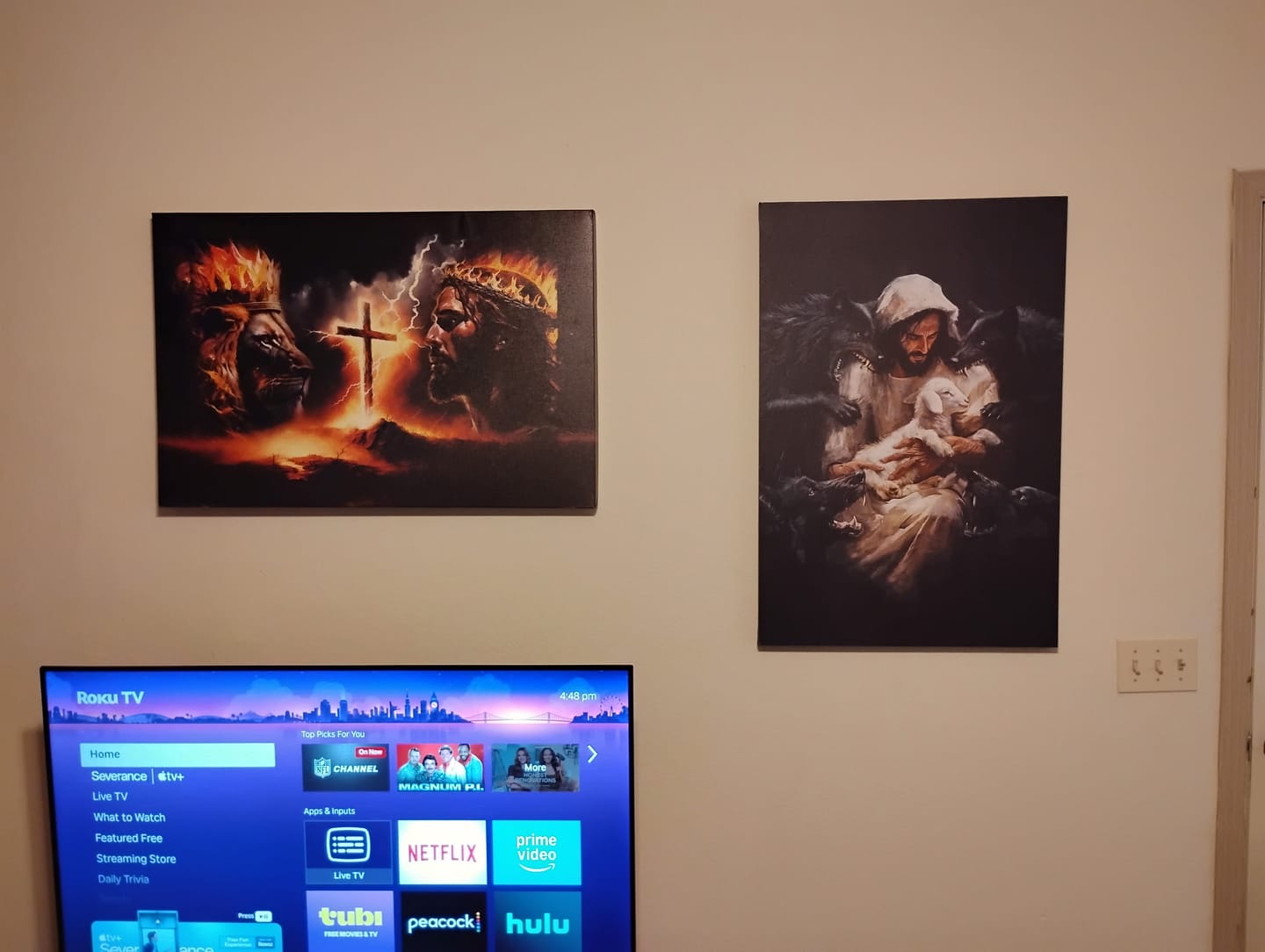 Customer photo review of Lion and Lamb Canvas Wall Art, Lion and Lamb Picture