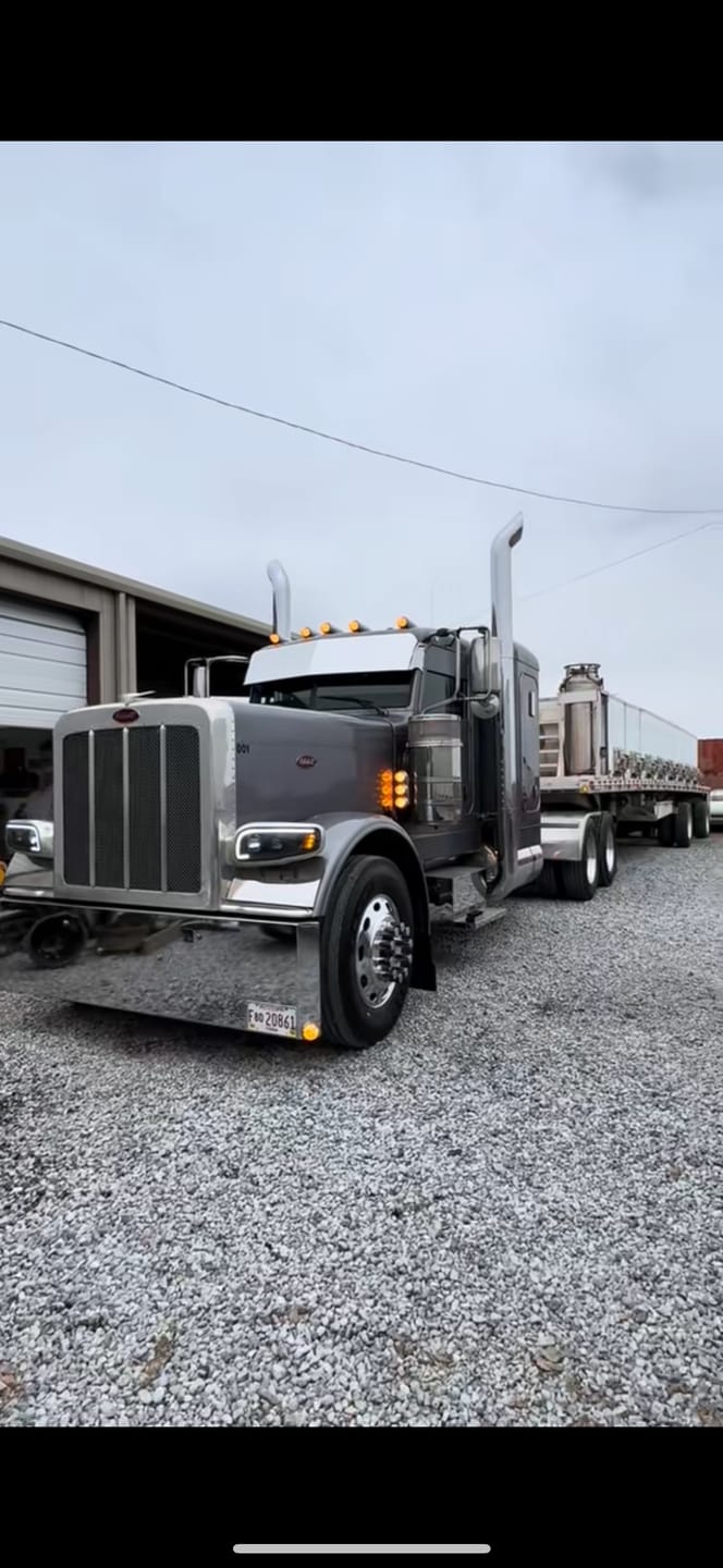 Customer photo review of Rollin low Peterbilt 14" straight flat bottom visor 14 gauge 304 s.s. 379 389 #1005