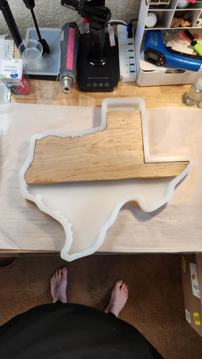 Customer photo review of 16x15" State Of Texas + Star Inlay Acrylic Router Template