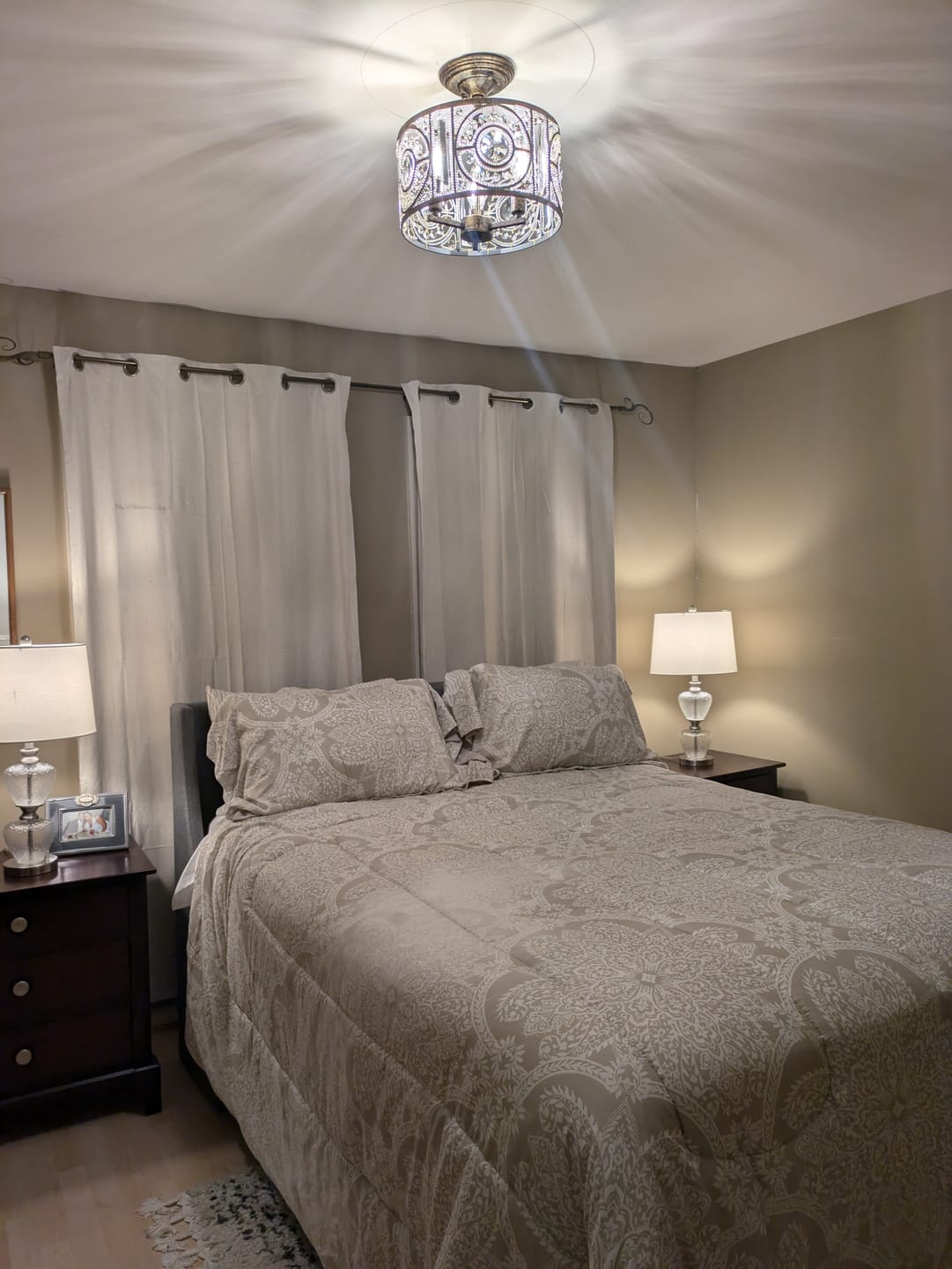 Customer photo review of Luxe Moroccan Antique Crystal Drum Semi Flush Mount