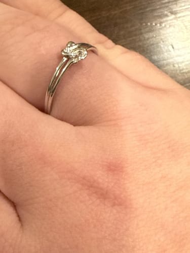 Customer photo review of Mother & Daughter Double Square Knot Ring