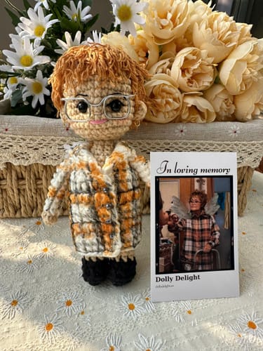 Customer photo review of Dolly® Personalized Crochet Doll with Photo Card