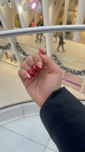 Customer photo review of XCOATTIPS® French - Short Almond Red Pastel Tips