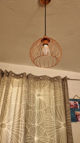 Customer photo review of Lampara Colgante Moderna Canasta Individual Oro Rosa