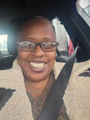 Customer photo review of Bette Cropped Aviator Jacket - Black