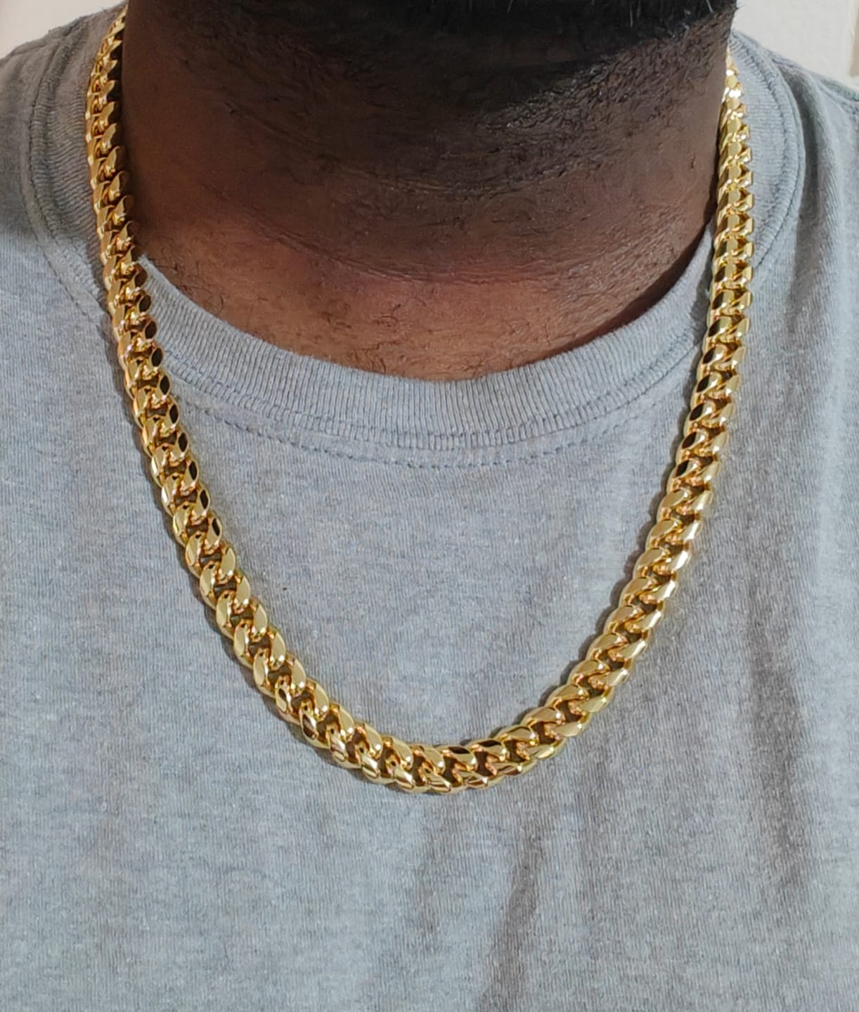 Customer photo review of 10mm Cuban Iced Clasp Chain - Gold