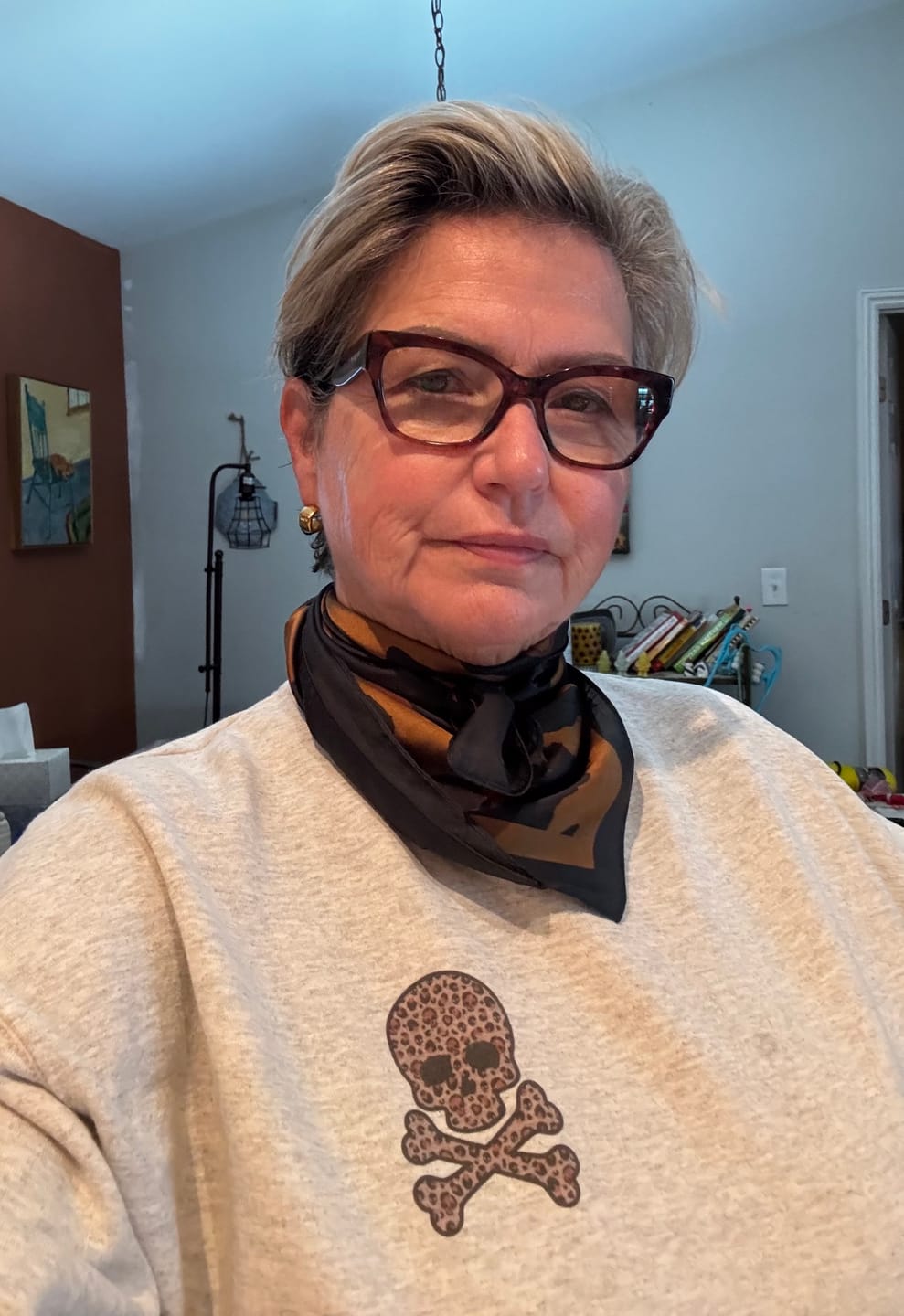Customer photo review of Leopard Print Skull (Left Chest)