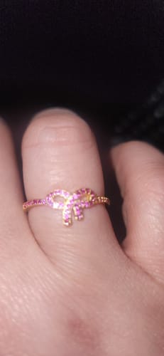 Customer photo review of PINK PAVE BOW RING-GIFTS FOR WOMEN