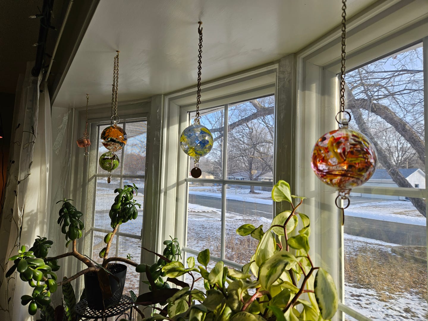 Customer photo review of Tri-Color Glimmer Orb with Cremation Ashes