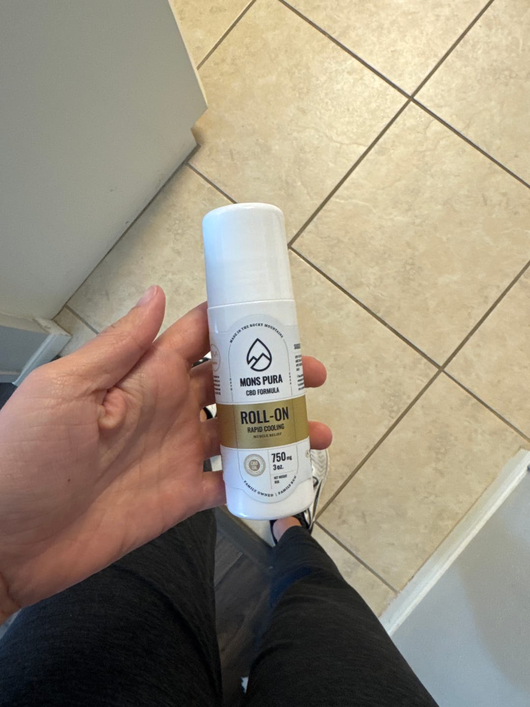 Customer photo review of Rapid Cooling Muscle Relief Roll On 750mg CBD
