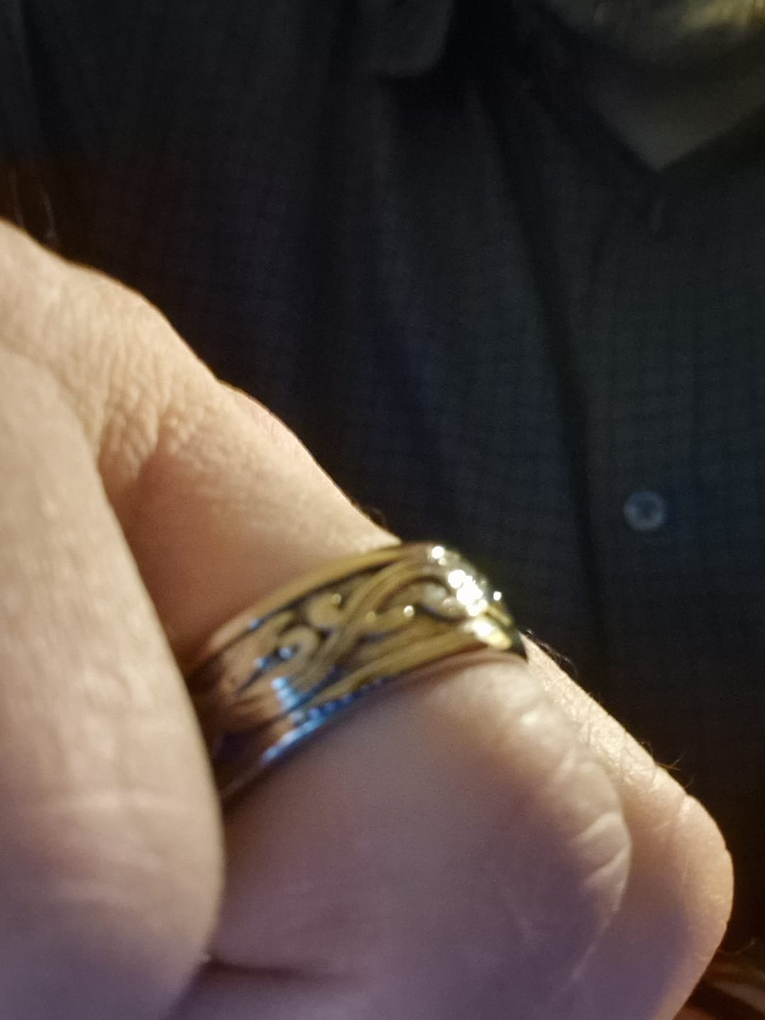 Customer photo review of Silver Plant Band Ring