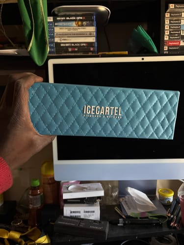 Customer photo review of Moissanite Rimless Sunglasses 14K Gold