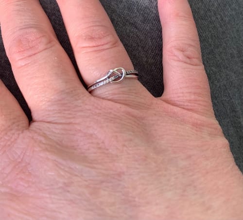 Customer photo review of Mother & Daughter Bond Double Band Knot Ring
