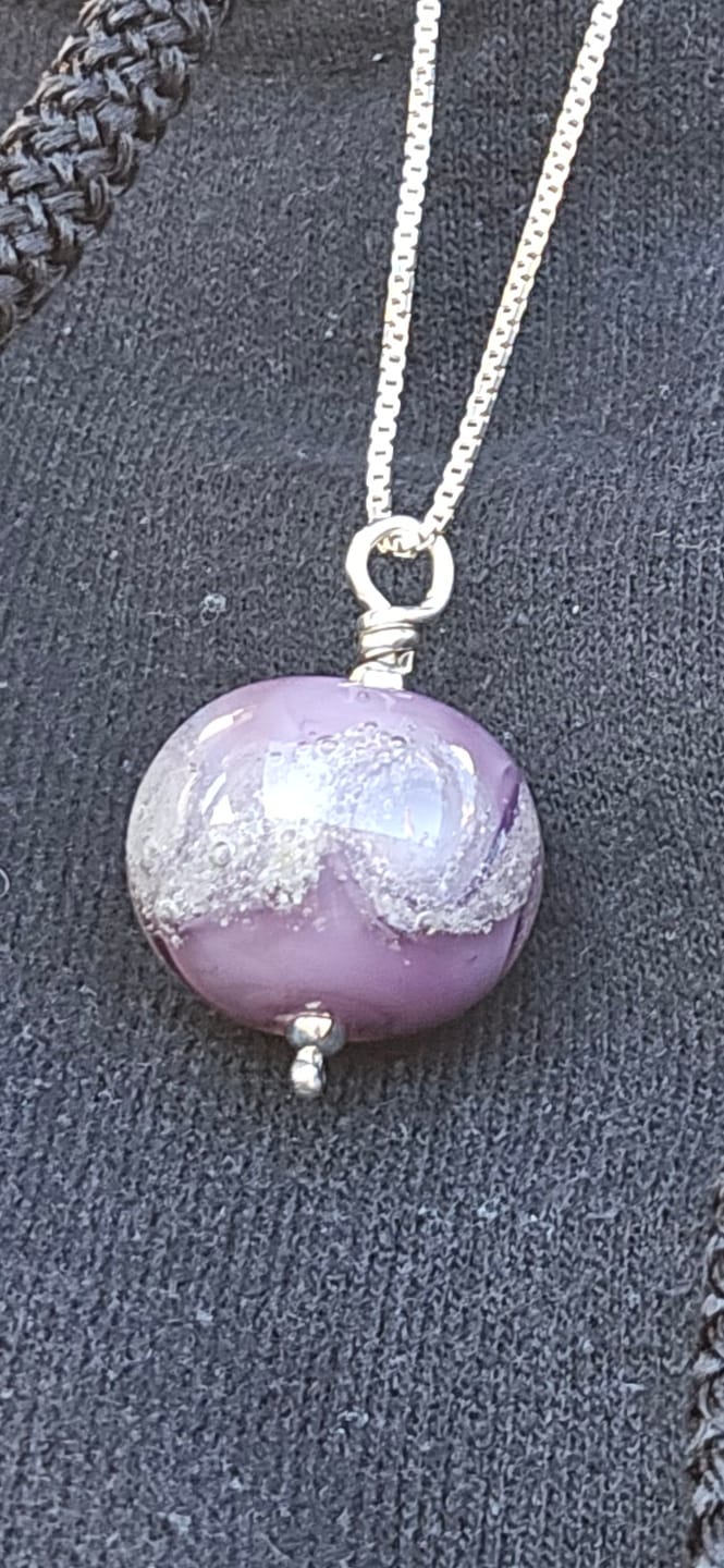 Customer photo review of Cosmic Swirl Memorial Pendant