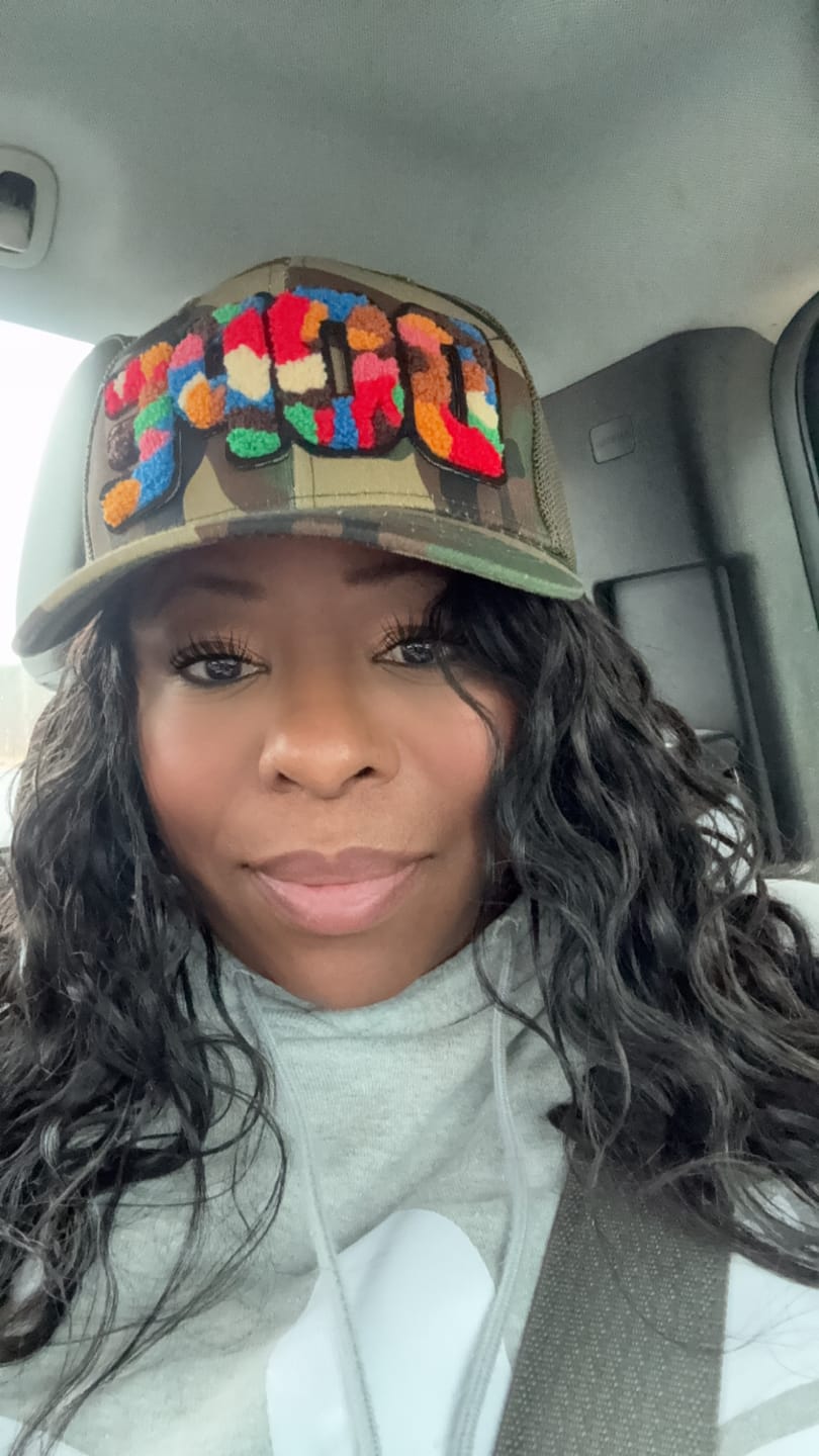 Customer photo review of Chenille Dope Youth Camo Patched Hat