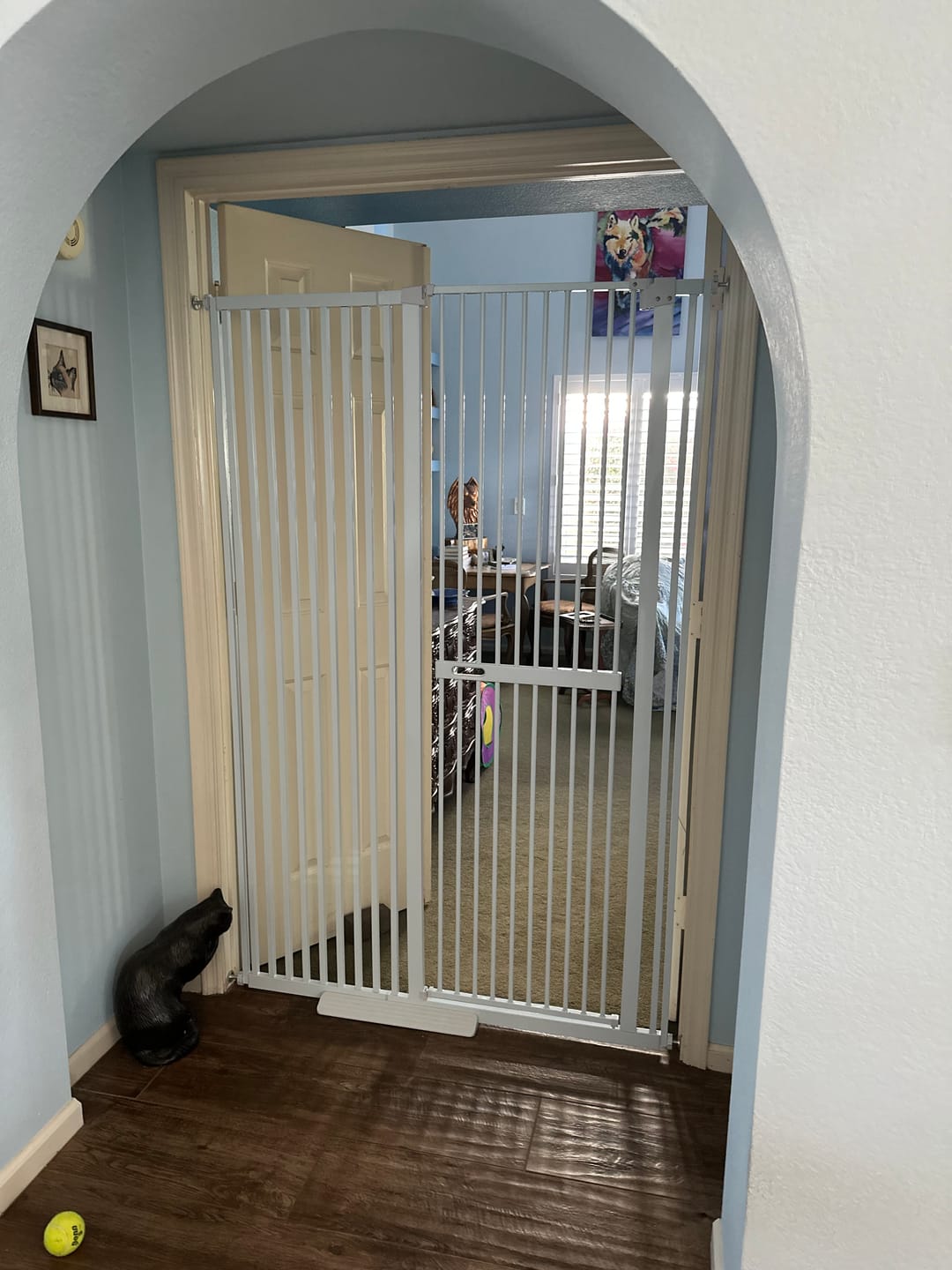Customer photo review of FairyBaby 72" Tall Cat Gate with Narrow Bar Spacing